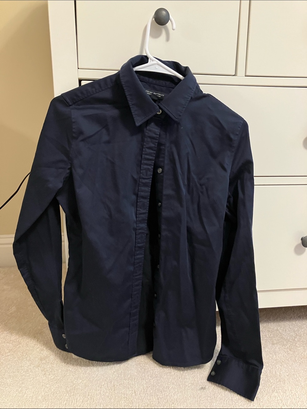 Men's Navy Button-Front Shirt
